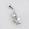 BUTTERFLY MULTI CZ BELLY BUTTON NAVEL RING 316L SURGICAL STEEL